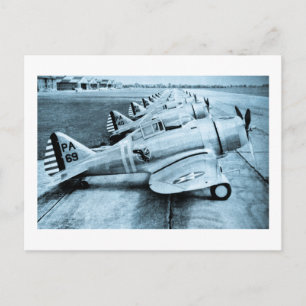Seversky P-35 Vintage WWII Fighter Flygplan Vykort