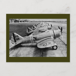 Seversky P-35 Vintage WWII Fighter Flygplan Vykort