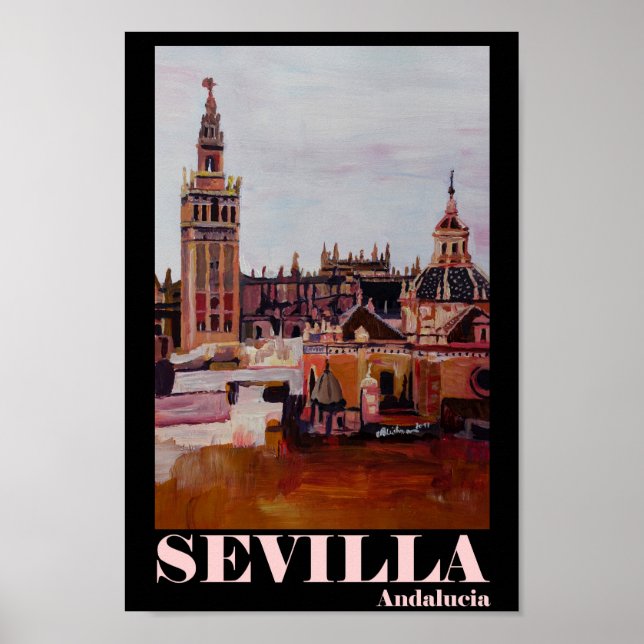 Sevilla Andalucia Spain Retro Poster (Framsidan)