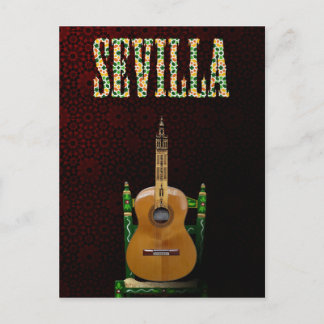 SEVILLA. Guitarra flamenca con Giralda de Sevilla. Vykort