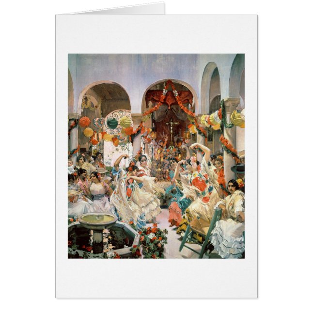 Sevilla (olja på kanvas) hälsningskort (Framsidan)