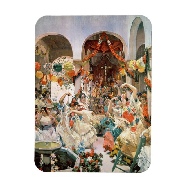 Sevilla (olja på kanvas) magnet (Vertikal)