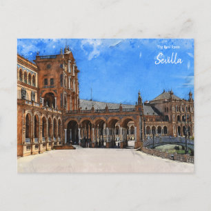 Sevilla Plaza de Espana Postcard Vykort