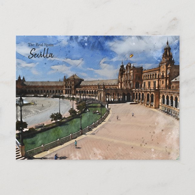 Sevilla Plaza de Espana Postcard Vykort (Framsida)