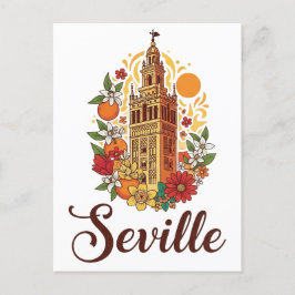 Sevilla Spain Blommigt Flowers Helg Vykort