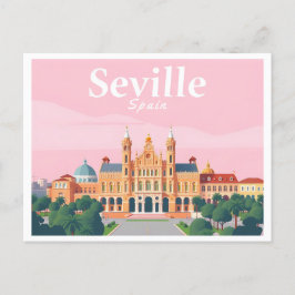 Sevilla Spain Plaza de Espana Pastel Travel Vykort