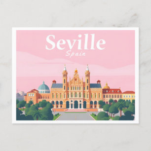 Sevilla Spain Plaza de Espana Pastel Travel Vykort