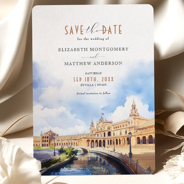 Sevilla Spain Save Date Plaza de España Inbjudningar (Skapare uppladdad)