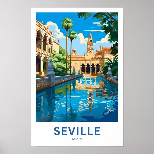 Sevilla Spain Travel Print Poster (Framsidan)