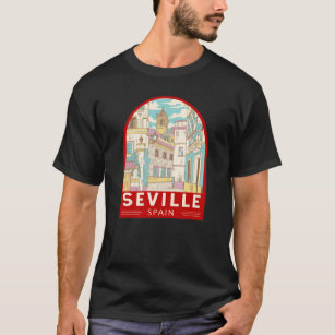 Sevilla Spain Travel Retro Emblem T Shirt
