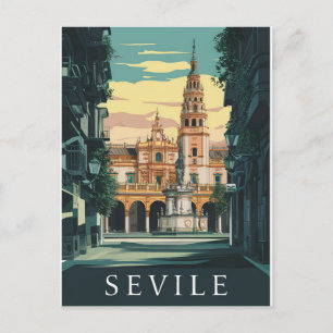 Sevilla Spain Travel Retro Vykort