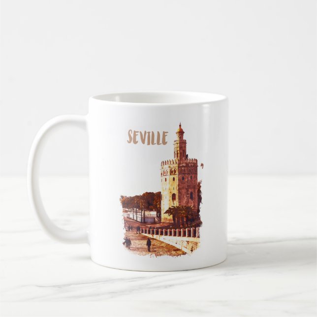 Sevilla Spanien Andalucia Travel Kaffemugg (Vänster)