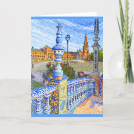 Sevilla Spanien-Färgpenna Kort