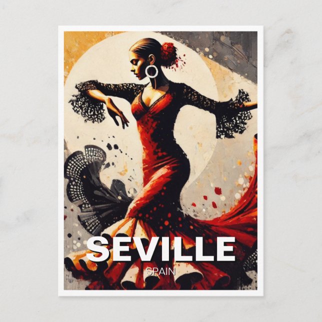 Sevilla Spanien Flamenco Dancer Vykort (Framsida)