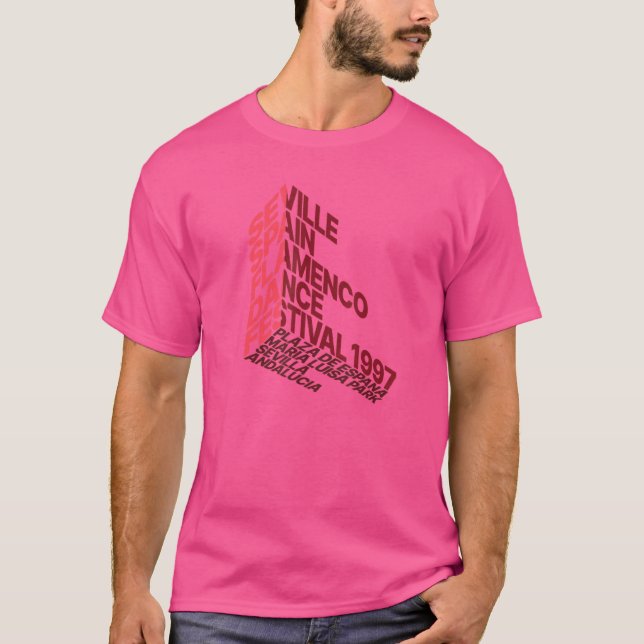 Sevilla Spanien Flamenco-dansfestival T Shirt (Framsida)