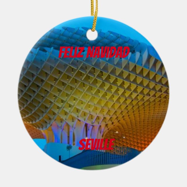 Sevilla - Spanien Julgransprydnad Keramik (Framsidan)