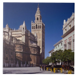 Sevilla Spanien La Giralda Kakelplatta
