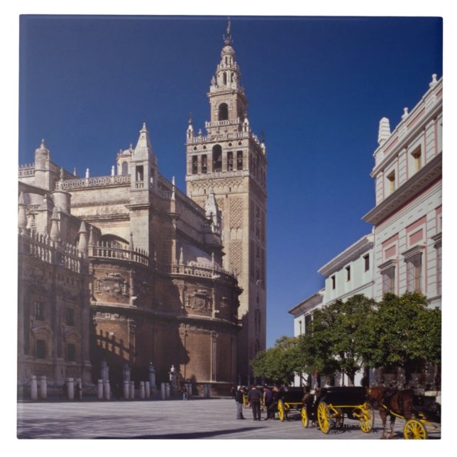 Sevilla Spanien | La Giralda Kakelplatta (Framsidan)