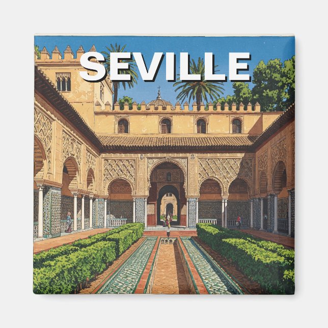Sevilla Spanien Real Alcazar Magnet (Framsidan)