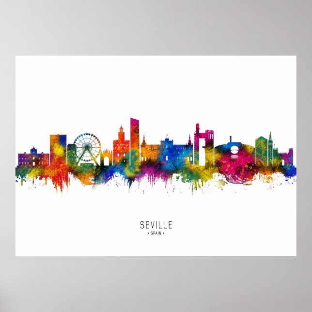 Sevilla Spanien Skyline Poster (Framsidan)