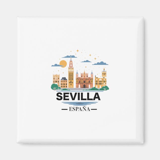 Sevilla Spanien Souvenirs Från Sevilla España Sevi Magnet (Framsidan)