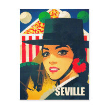 Sevilla, Spanien, spansk flicka med svart hatt