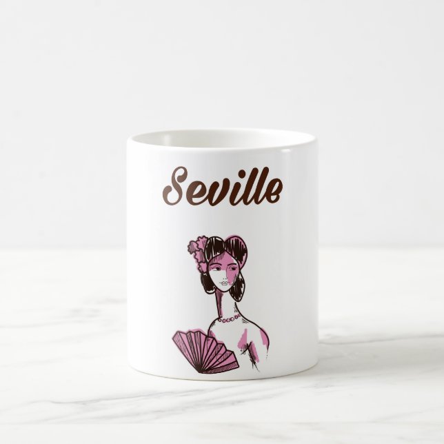 Sevilla Spanien vintage resemålning affisch Kaffemugg (Center)
