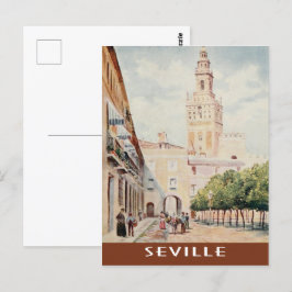 Sevilla, Spaniens vintage plaza Vykort