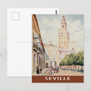 Sevilla, Spaniens vintage plaza Vykort