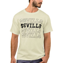 Sevilla spanska stad upprepad typsnittslogotyp