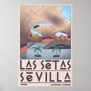 Sevilla Väggkonst Sandstensvalv och Palmträd