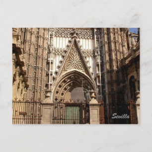 Sevillas kyrka facede Postcard Vykort