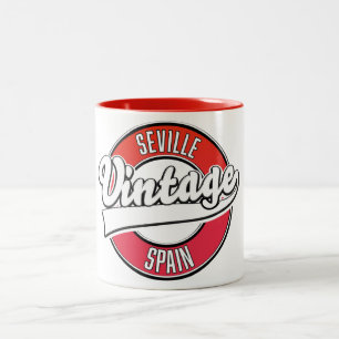 Sevillas ryggmärgsretro stil logotyp Två-Tonad mugg