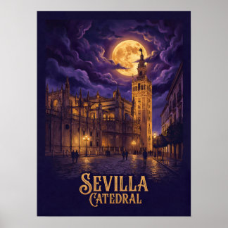Seville Cathedral Gothic Travel  Poster