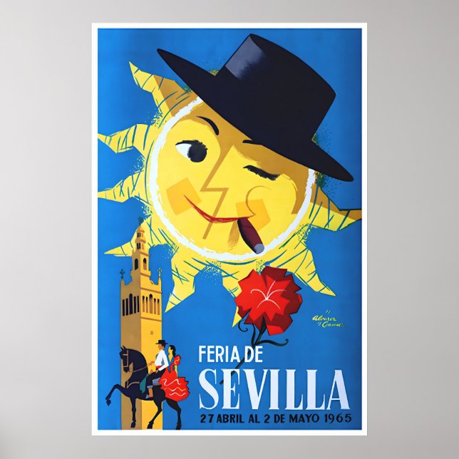 Seville konst Spanien Resa Poster Spansk Tryck 196 (Framsidan)