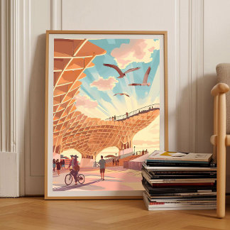 Seville Print Sevilla Illustration Las Setas Print Poster