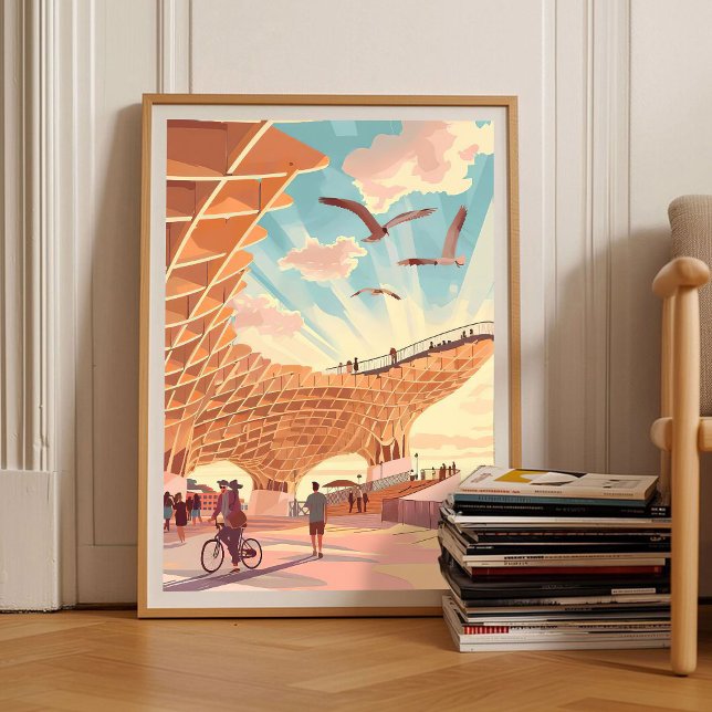 Seville Print Sevilla Illustration Las Setas Print Poster (Skapare uppladdad)