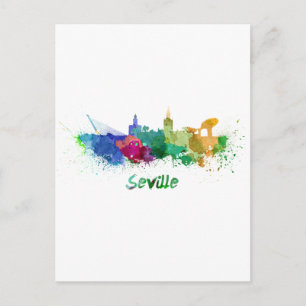 Sevilleskylin i vattenfärg vykort