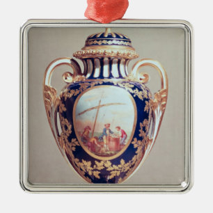 Sevres vas, mitt- 18th århundrade julgransprydnad metall