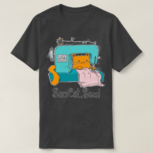Sew Cat Sew T Shirt (Design framsida)