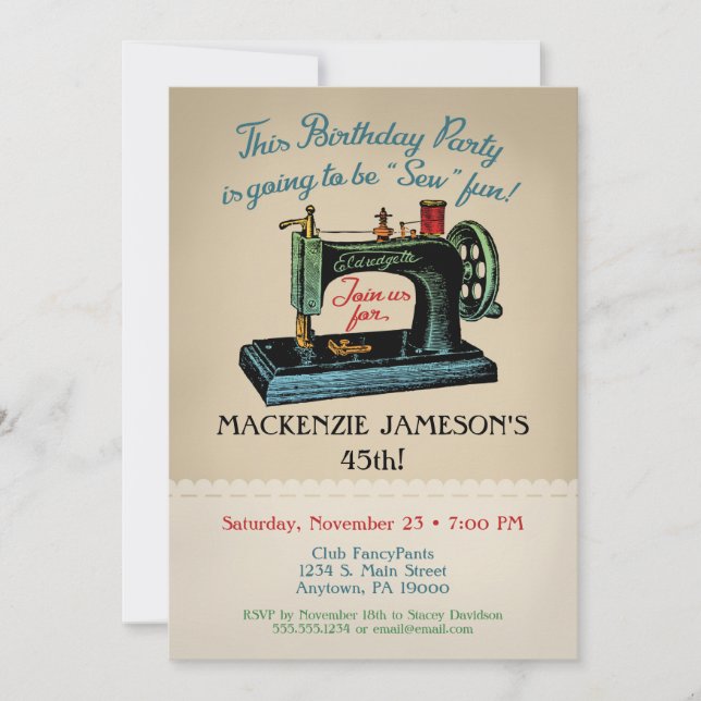 Sew Crafter Mode Inbjudningar (Framsida)