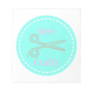 Sew Crafty Pastel Rosa Grått Aqua Anteckningsblock