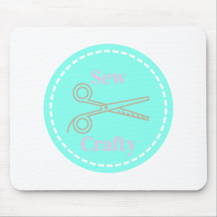 Sew Crafty Pastel Rosa Grått Aqua Musmatta