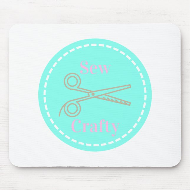 Sew Crafty Pastel Rosa Grått Aqua Musmatta (Framsidan)