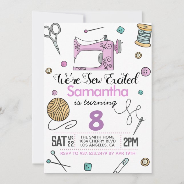 Sew Exced Sewing Inbjudningar (Framsida)