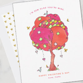 Sew Glad du är Mine Valentine-Helgdag Card Julkort