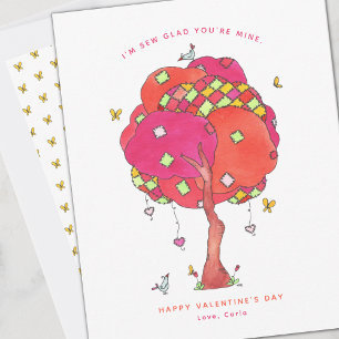 Sew Glad du är Mine Valentine-Helgdag Card Julkort