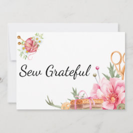 Sew Grateful- Sewing Thank You card Tack Kort
