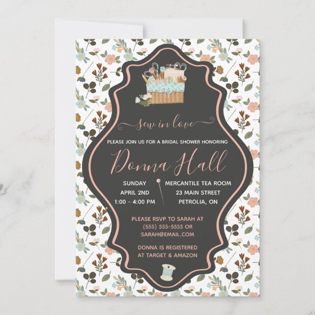 Sew i Kärlek! broderier, Möhippa av Blommigt Inbjudningar (Framsida)