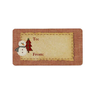 Sew jul Gift-etikett Adressetikett